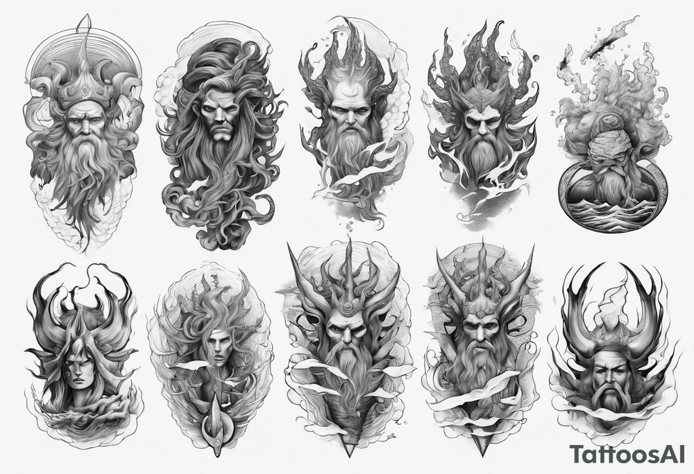 ocean gods thunder tattoo idea