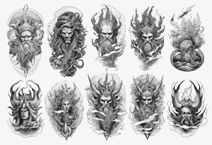 ocean gods thunder tattoo idea