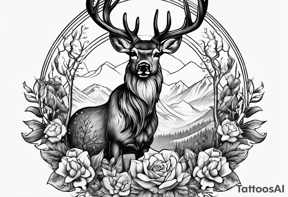deer and bass tattoo idea