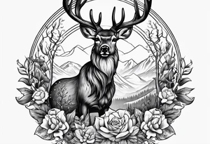 deer and bass tattoo idea