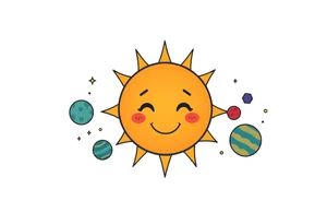 Smiley Cute solar system tattoo idea
