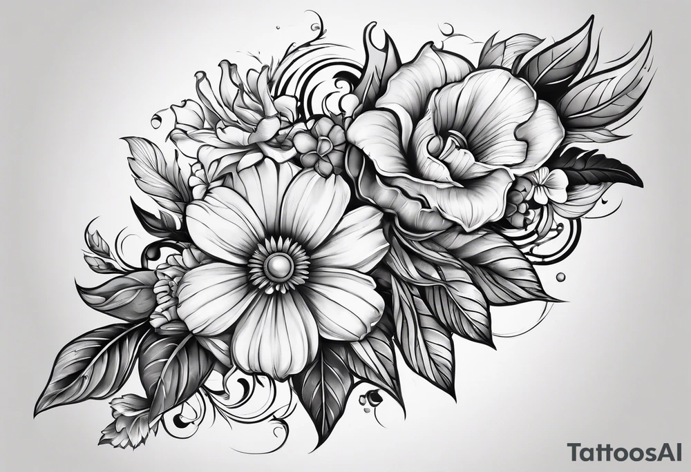 strapshalter mit blumen tattoo idea