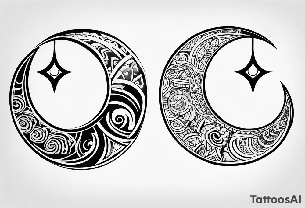 maori back and chest crescent design tattoo tattoo idea