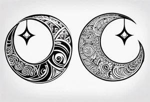 maori back and chest crescent design tattoo tattoo idea