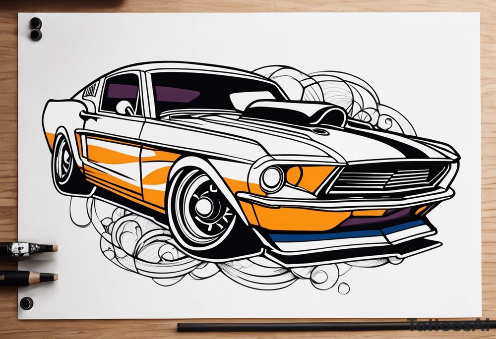 Bowling and ford mustang tattoo idea