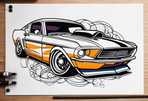 Bowling and ford mustang tattoo idea