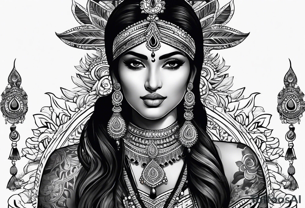 Indian woman tattoo idea