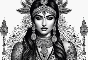 Indian woman tattoo idea