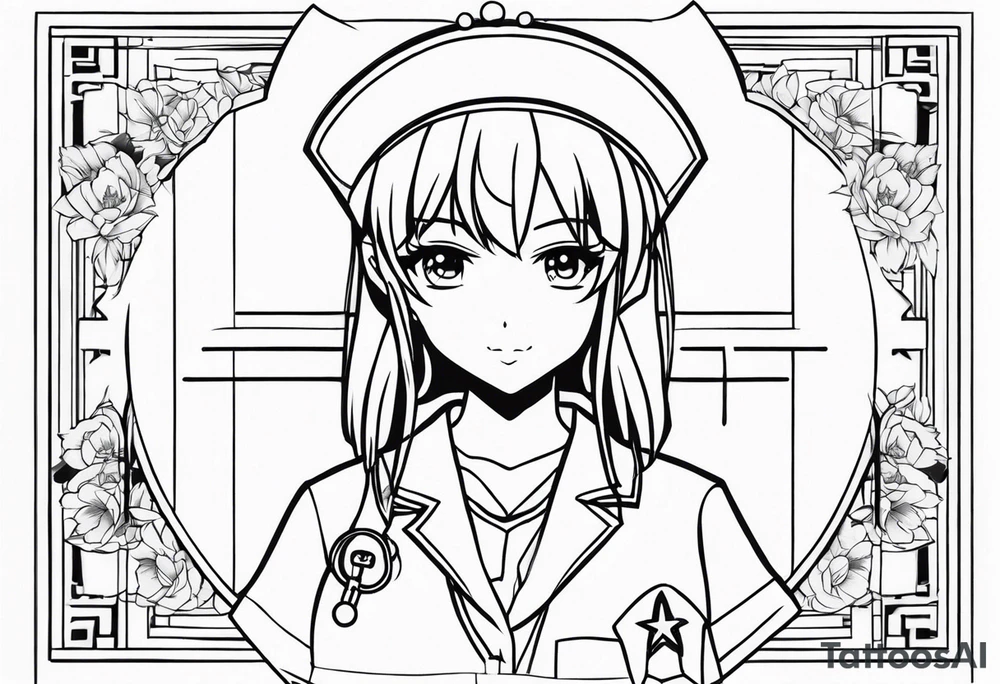 anime girl nurse tattoo idea