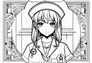 anime girl nurse tattoo idea