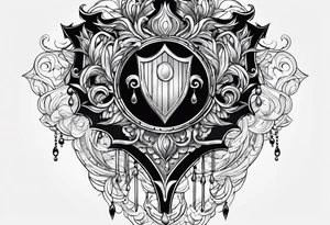Shield riccoching tears tattoo idea