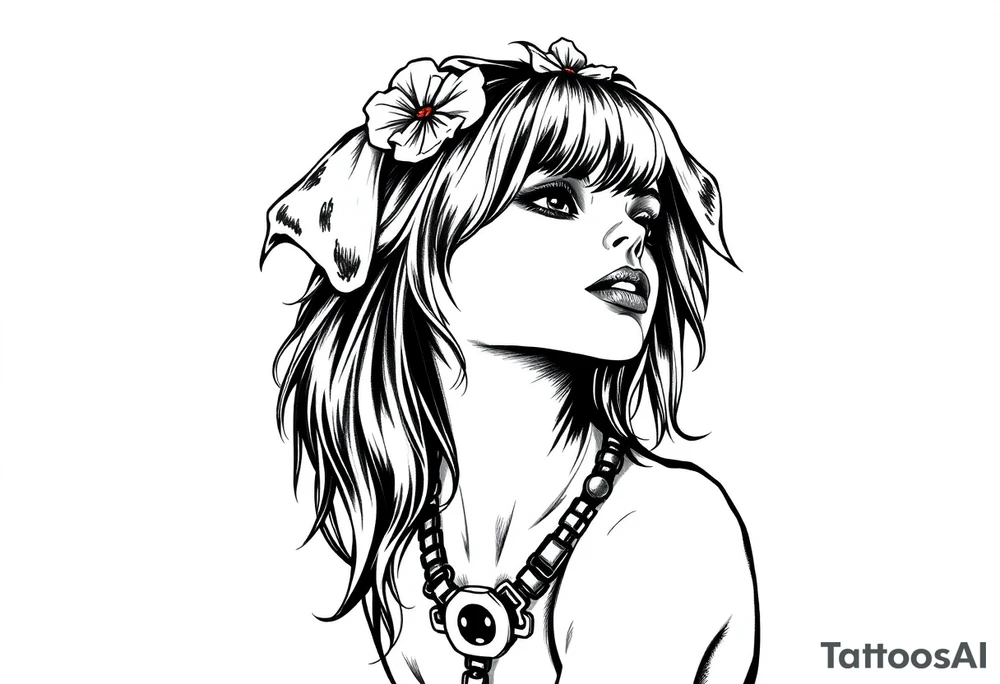 hot puppy goth girl tattoo idea