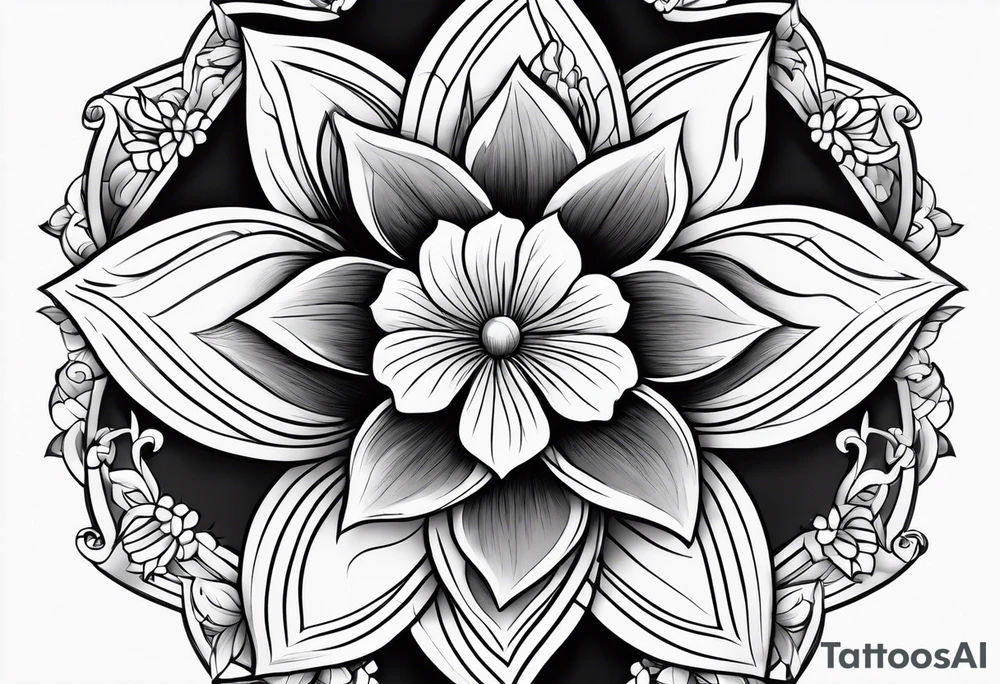 Flower with the name TEMPESTT as the stem tattoo idea
