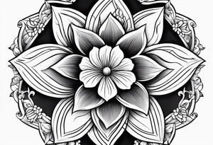 Flower with the name TEMPESTT as the stem tattoo idea