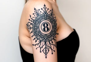 Bio-Mechanical internal computer, binary code, symbolism for 6 kids, 5 boys and youngest is a girl tattoo idea