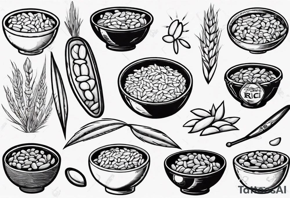 rice and beans tattoo idea