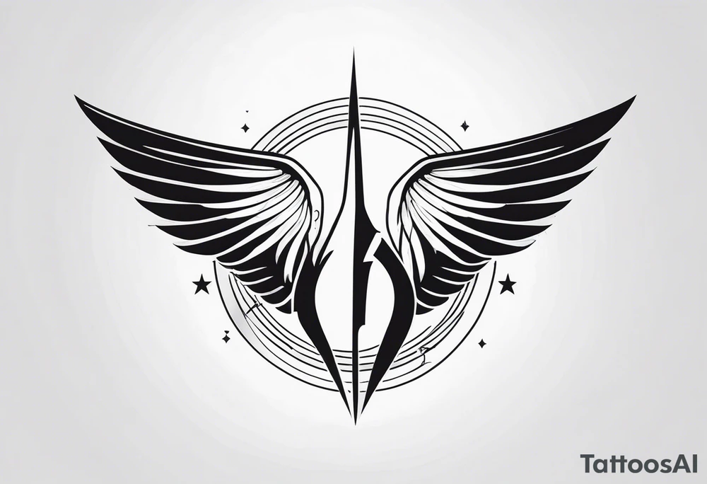 Wings with freedom symbol, Jedi symbol tattoo idea