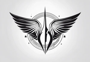 Wings with freedom symbol, Jedi symbol tattoo idea