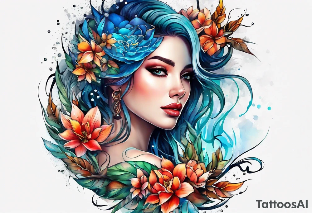 water wrap tattoo idea
