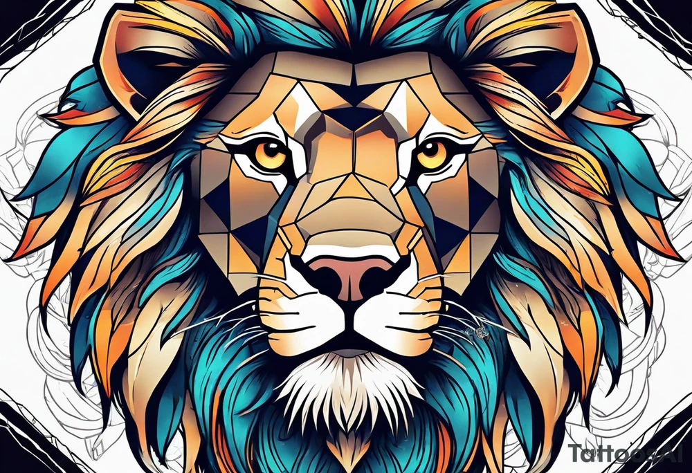 a powerful lion tattoo idea