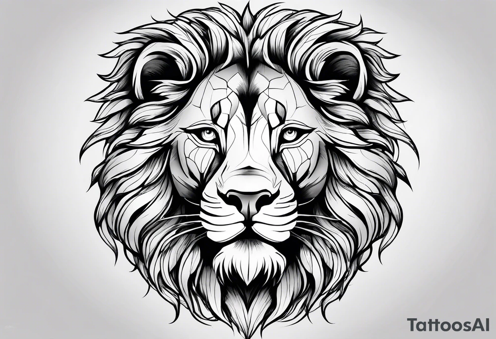 powerful majestic lion, close-up tattoo idea