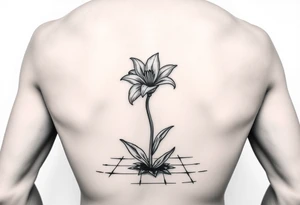 bathroom with lily coming up out of tile floor tattoo idea