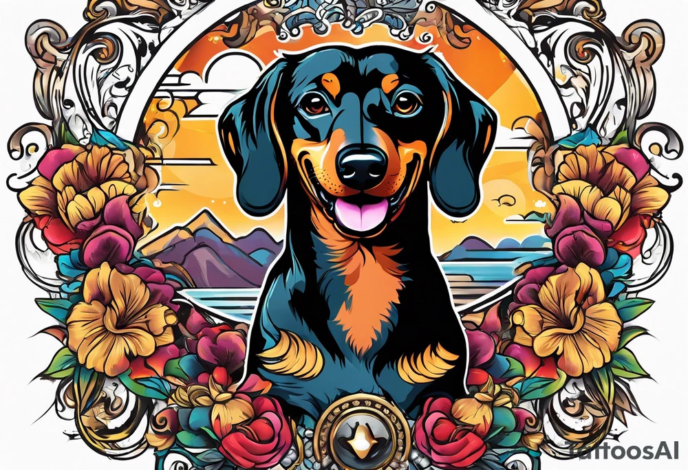 dashchund fight tattoo idea