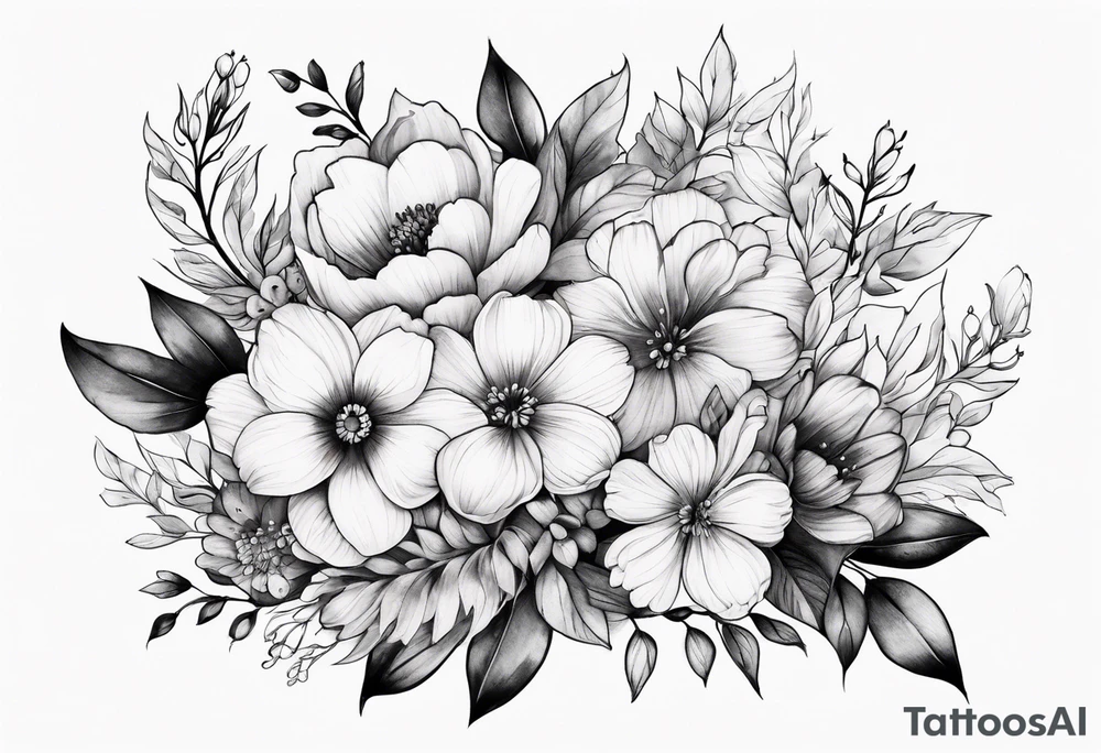 Tiny florals on shoulders tattoo idea