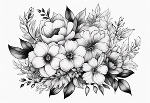 Tiny florals on shoulders tattoo idea