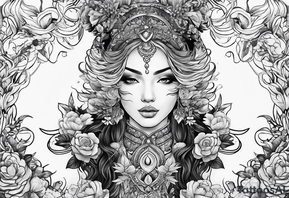 aesthetic nature 1:3 tattoo idea