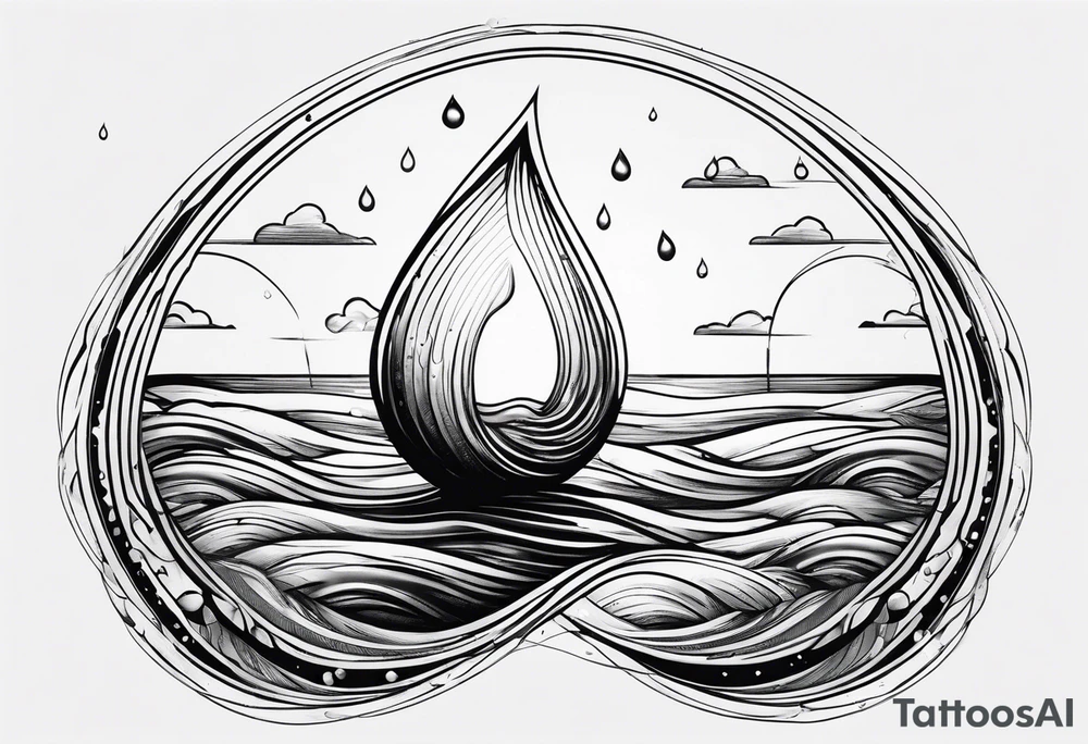 water drop falling into ocean tattoo idea