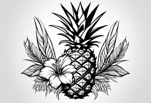 Pineapple and swallow simple tattoo idea