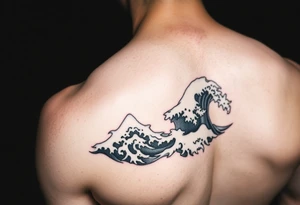 japanese waves and clouds tattoo idea