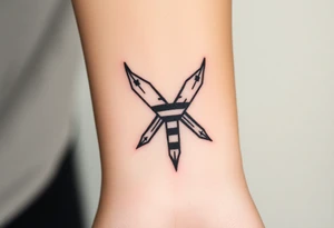 X one piece  tattoo with devil fruit stripes inside the x tattoo idea