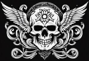 Greek Capital Letter Omega symbol death metal style tattoo idea