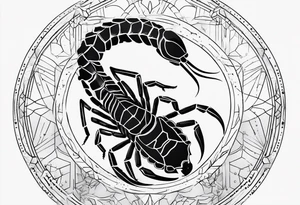 Feminine scorpion with scorpio constellation tattoo idea