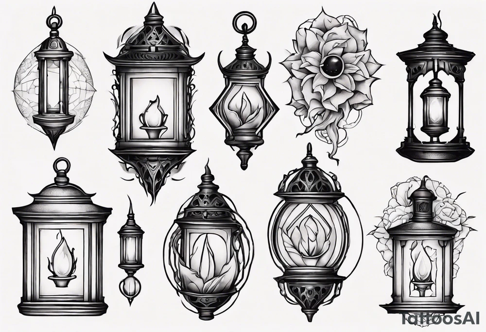 Gothic lantern tattoo idea