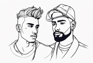 Two men tattoo idea