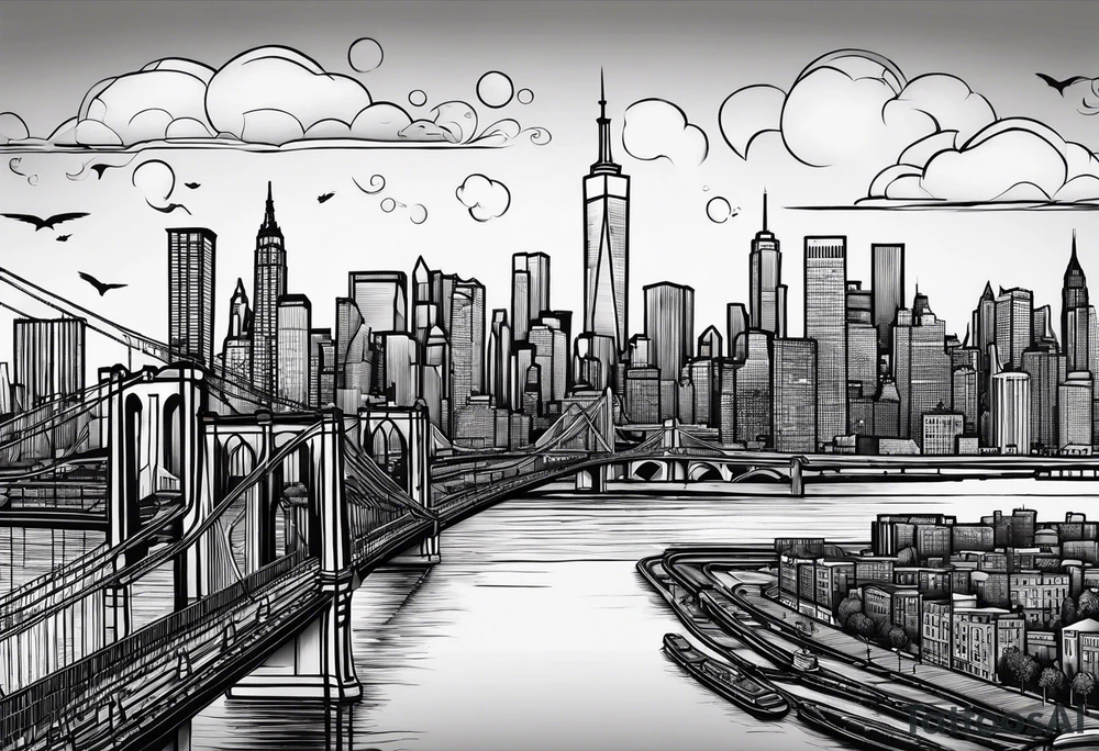 Brooklyn skyline tattoo idea