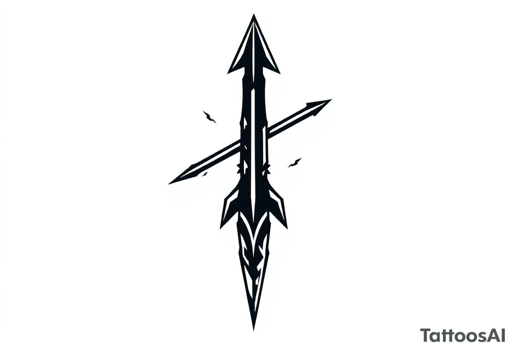 an arrow that look down tattoo idea