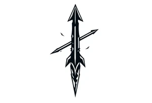 an arrow that look down tattoo idea