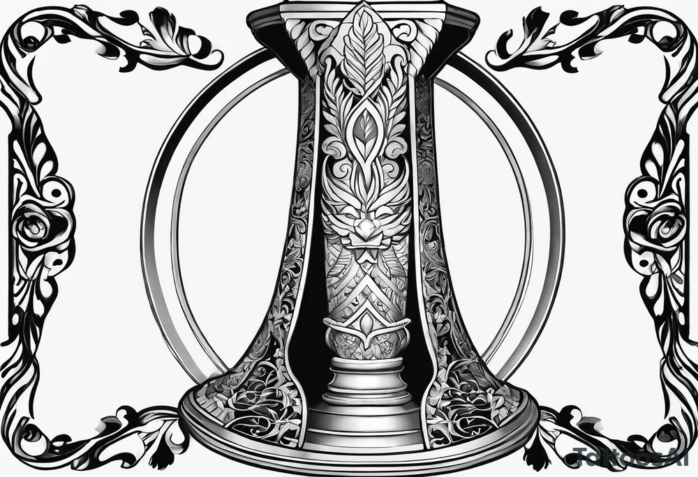 Shadow cloak protecting glass dagger tattoo idea