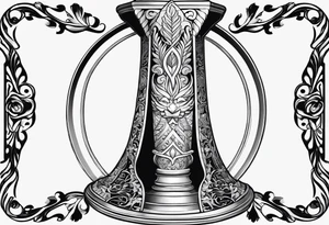 Shadow cloak protecting glass dagger tattoo idea