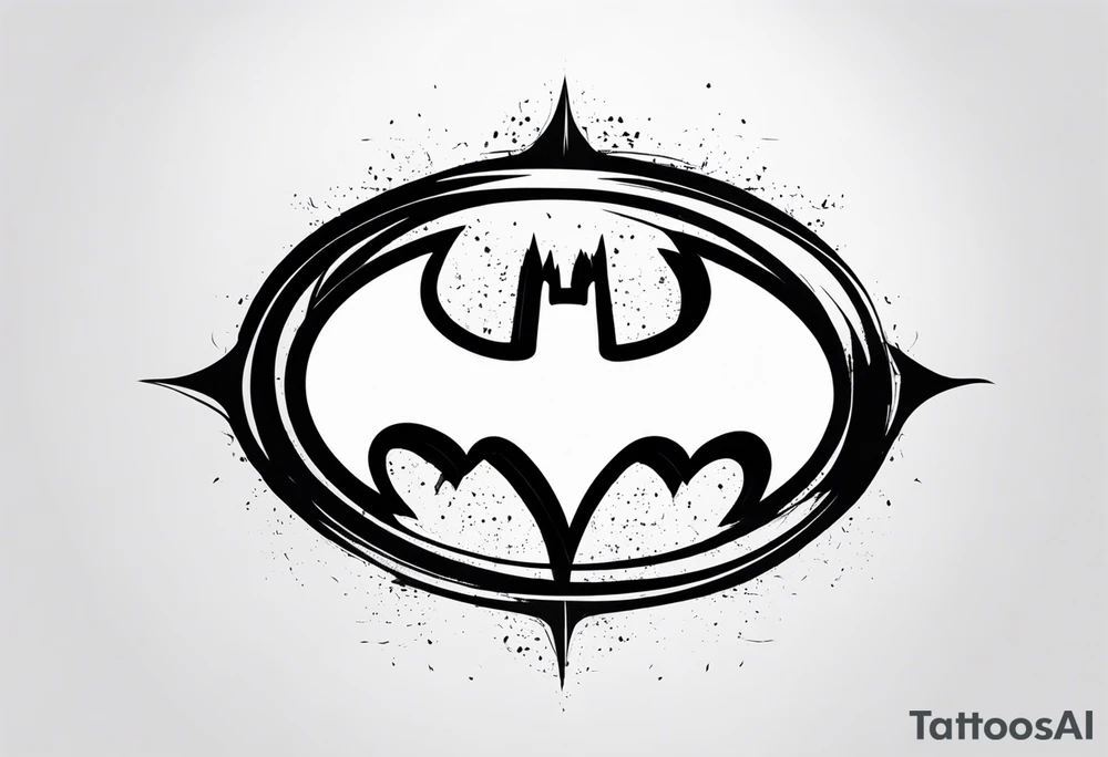 Batman symbol edgy tattoo idea