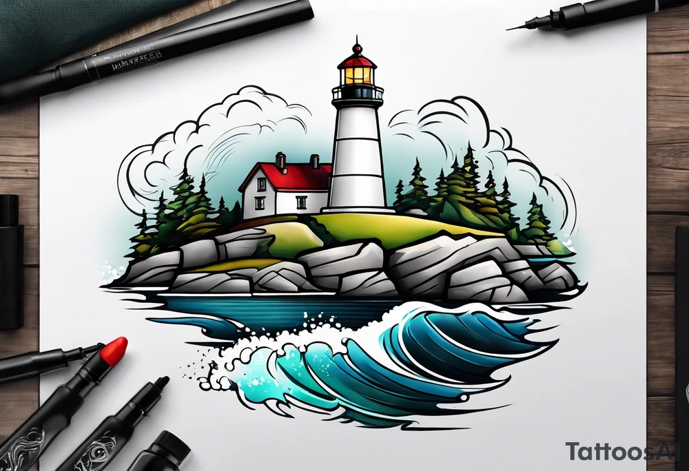 lighthouse tattoo idea