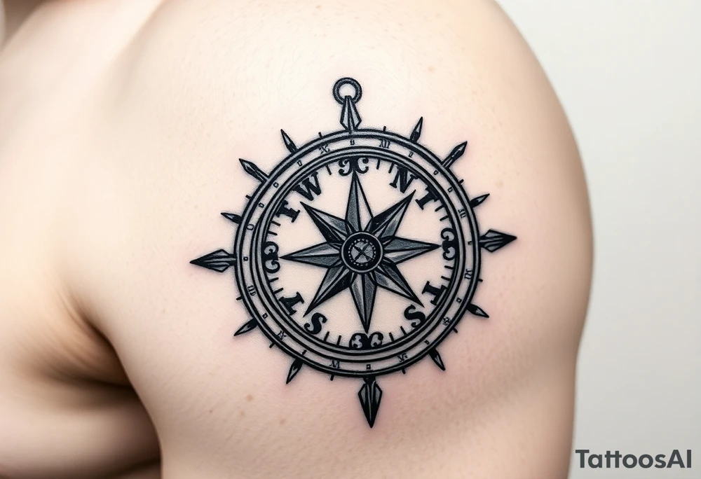 Rustic western compass 
with 2 unique ideas representing my children a boy and a girl named Knox and Jonesie tattoo idea