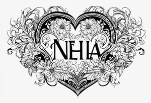 aesthetic 
Neha name tattoo with a heart for my girlfriend tattoo idea