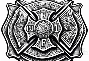 Firefighter Maltese cross tattoo idea