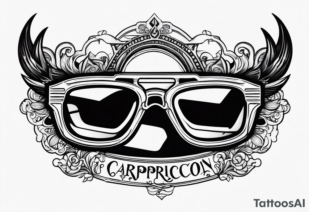 capricorn sunglasses Officer tattoo idea