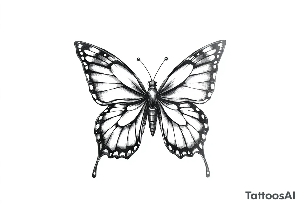 Butterfly tattoo on a neck tattoo idea